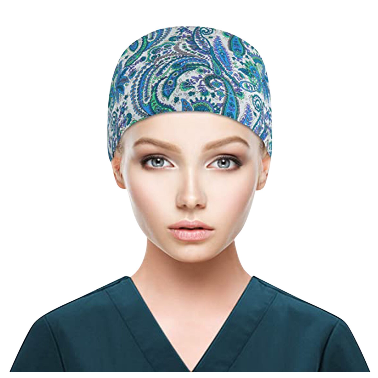 Einstellbare scrubs frauen Unisex Druck Baumwolle Peeling Hut Schönheit Salon Arbeiten Caps Krankenschwester Hut Elastische Krankenschwester Zubehör #3s