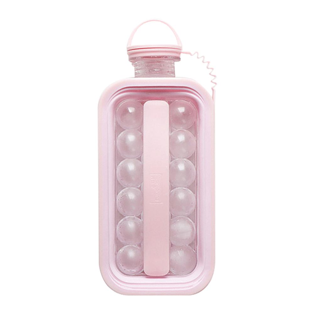 Wonderlife Ice Ball Maker Kettle 2-in-1 Portable Ice Kettle Ice Cubic Maker Container With Lid For Cocktail Ice Coffee Ice: Pink