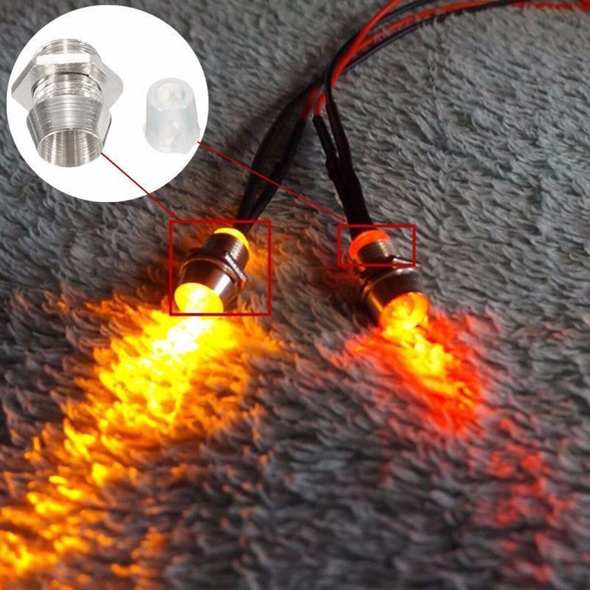 10 stk 3mm led-emitterende diode metall bezel holder rund krom led lampe base lysrør holder med plast deksel