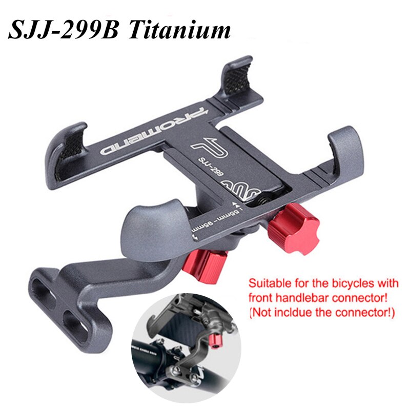 Promend 360 roterbar sykkel mobiltelefon holder aluminium justerbar sykkel holder glidende mtb telefon montere stativ sykkelbrakett: Sjj -299b titan