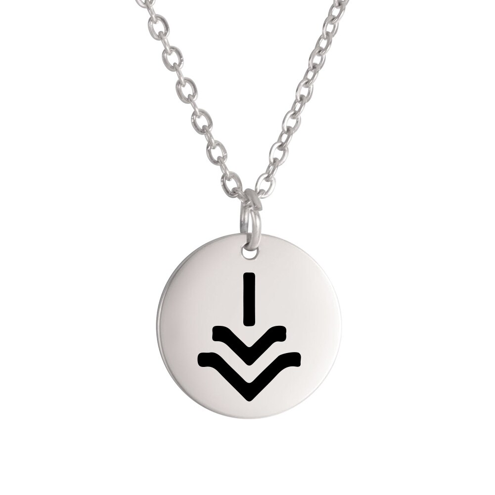 Dawapara Planeet Symbool Amulet Kleine Charme Ketting Jupiter Saturnus Pluto Neptunus Planetaire Alchemische Symbolen Roestvrij Staal: Goud / Antique Copper Plated