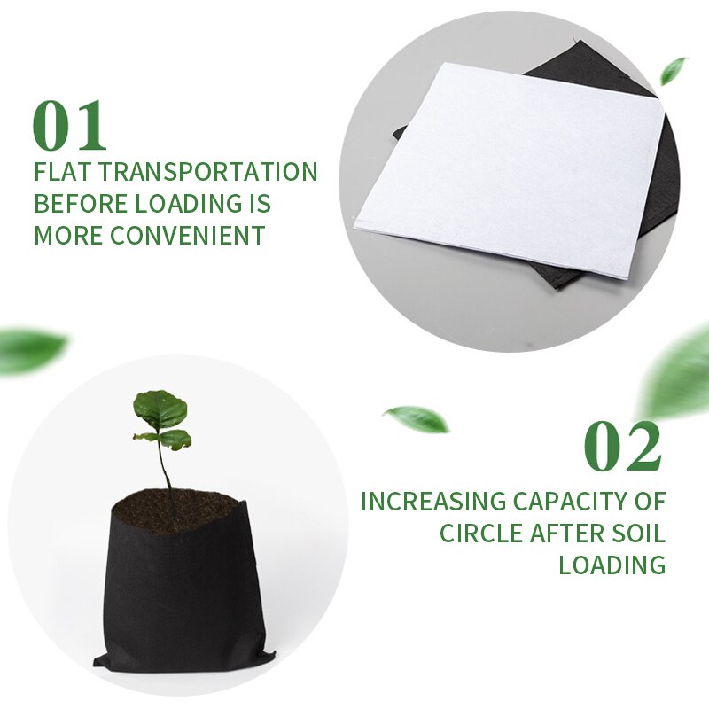 Plant Groeien Zakken Ademend Non-woven Beluchting Stof Potten 5Pcs Bloempot Voeding Tas Zaailing Zak