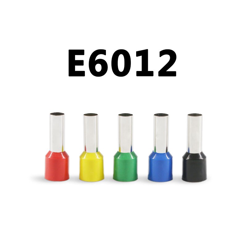 100 pcs E6012 Buis isolerende terminals 6MM2 Kabel Draad Connector Isolerende Crimp Terminal Geïsoleerde Connector VE-6012