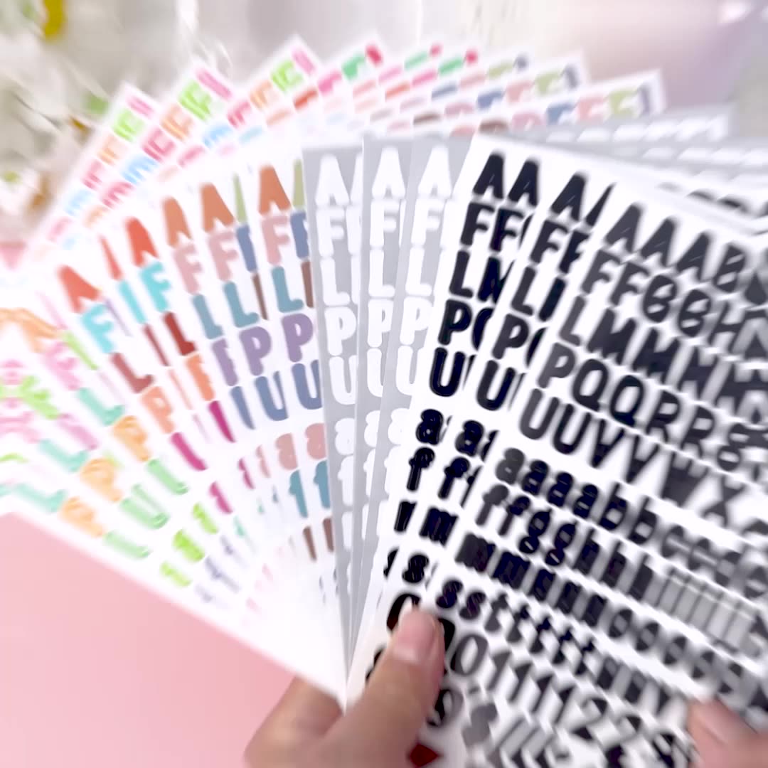 Autocollants de chiffres colorés en vinyle auto-adhésif, 26 Alphabet A-Z, autocollant de planificateur étanche pour boîte aux lettres d'enfants, numéro d'adresse, carte, tasse