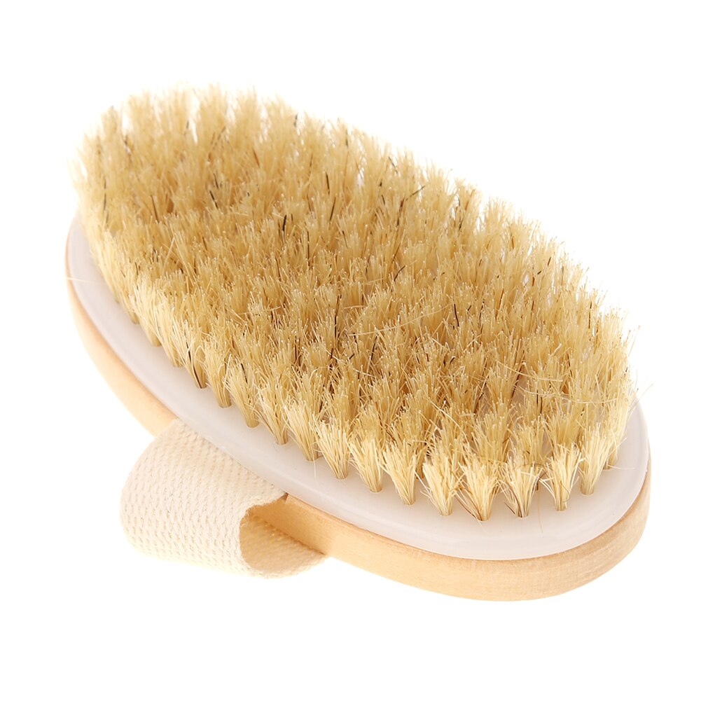Body Dry Brush Natural Boar Bristle Organic Dry Skin Body Brush Bamboo Wet Back Shower Brushes Exfoliating Bathing Brush: 12x7x3.5cm
