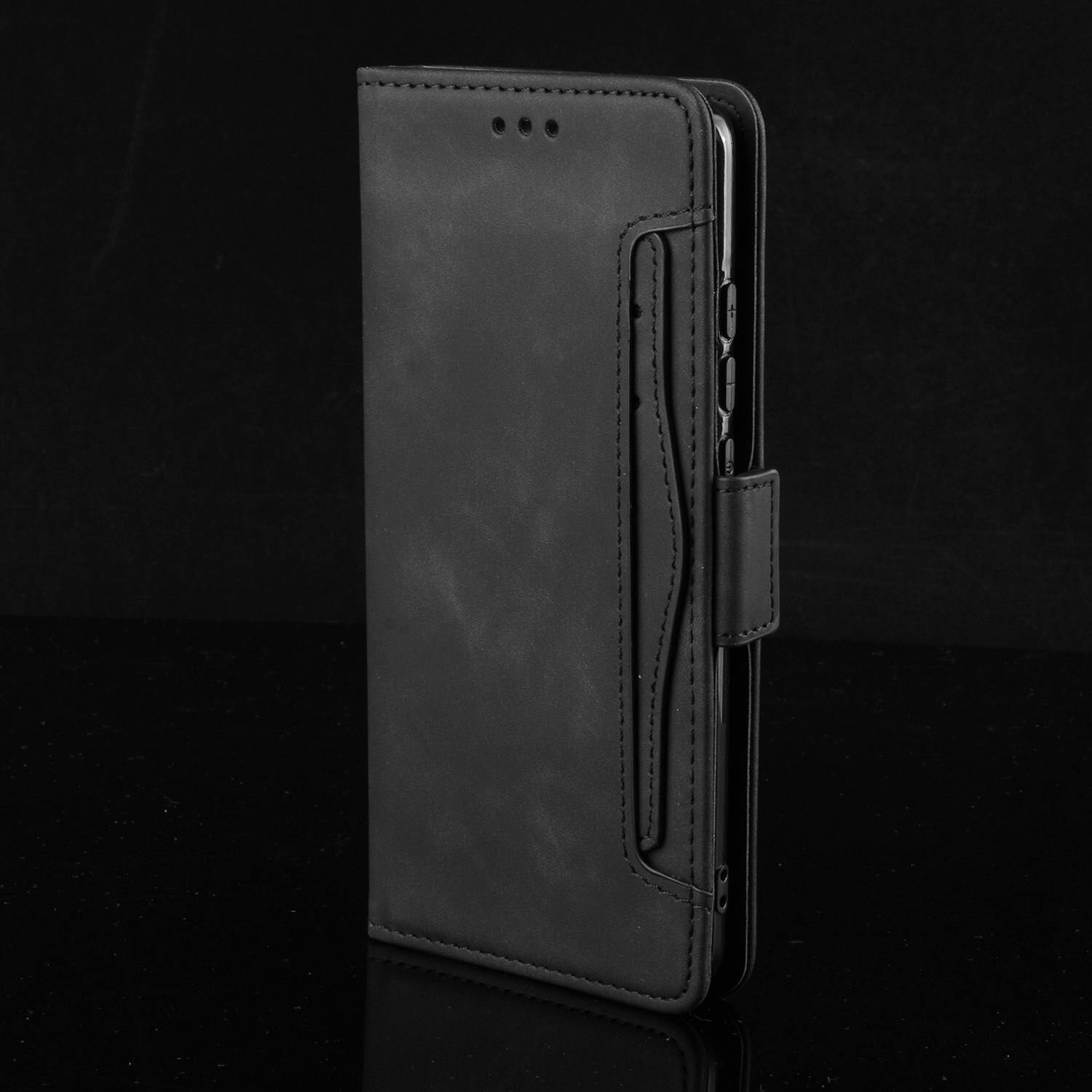 Oppo Vinden X2 Lite Wallet Case Luxe Flip Lederen Cover Voor Oppo Vinden X2 Lite Multi Card Slots Case: Black
