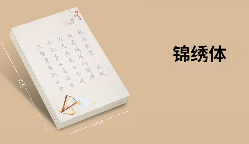 Chinese Copybook Small Regular Script Shou Jin Ti Copybooks Brush Pen Caligrafia Copybook Child Basic Poem Calligraphy Copybooks: E 120sheets