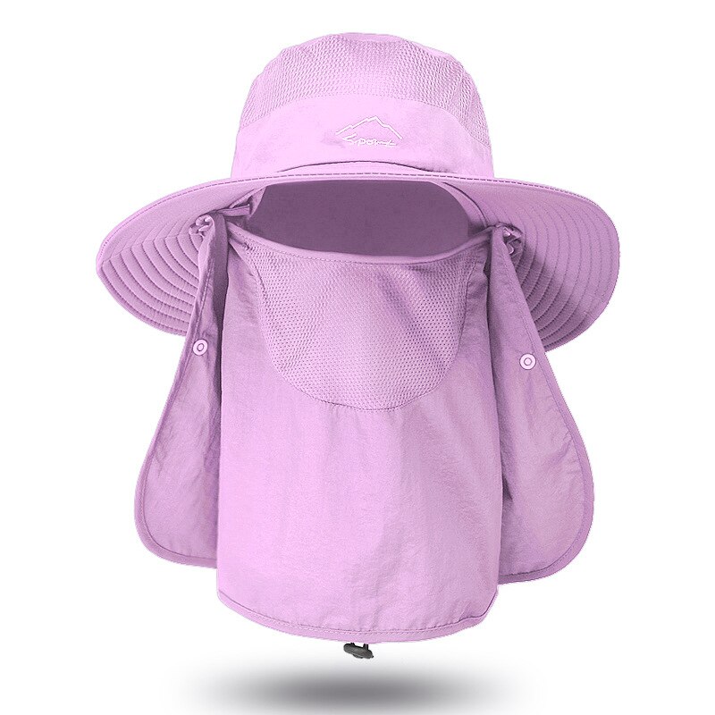 Männer Hütte Anti-Uv Eimer Hütte Fischer Hütte Sonnenschutz 360 Hüte Männer Sommer Hütte Hütte Gesicht Maske Schal kombiniert Sonnenblende: Violett