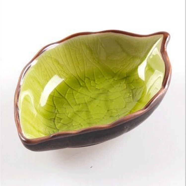 Handcraft Leaves Ceramic Plates Japanese Sushi Dishes Snacks Kitchen Vinegar Seasoning Sauce China Dinnerware -30
