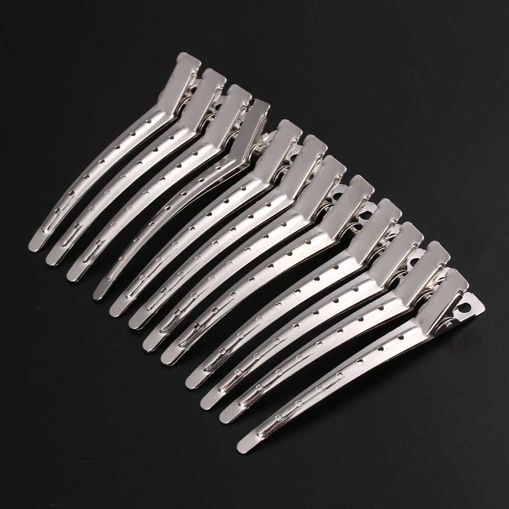 12Pcs/Set Salon Styling Hair Clip Duck Mouth Wavy curls Fixed hair clip Stainless Steel Sectioning Clamp Hairdressi