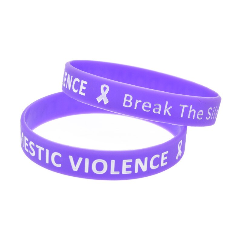 OBH 1PC Ende Inländischen Gewalt Brechen sterben Stille Silikon Gummi Armbinde Lila