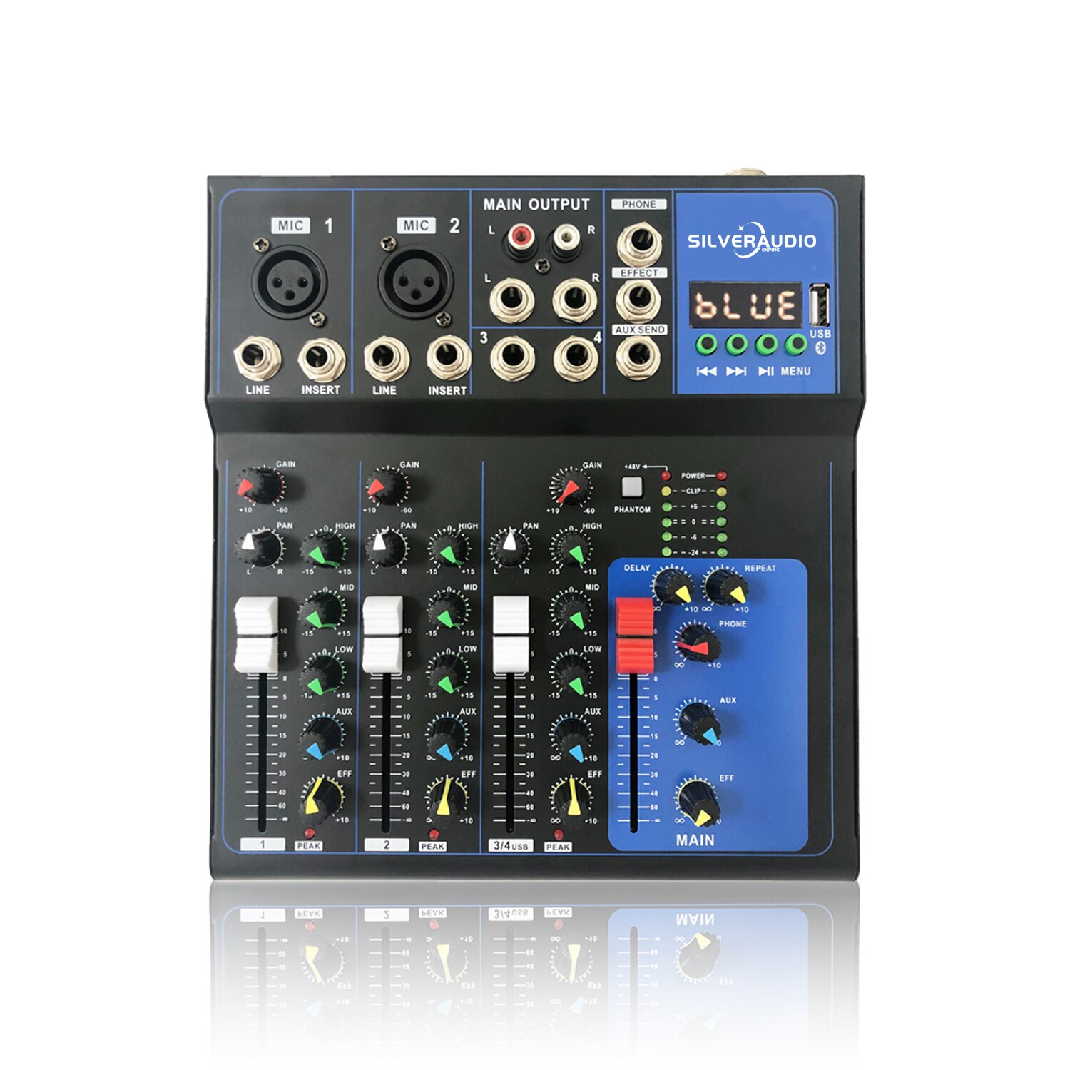 GAX-UF4 USB interface 4 channels Mini audio Mixer perfect for home karaoke