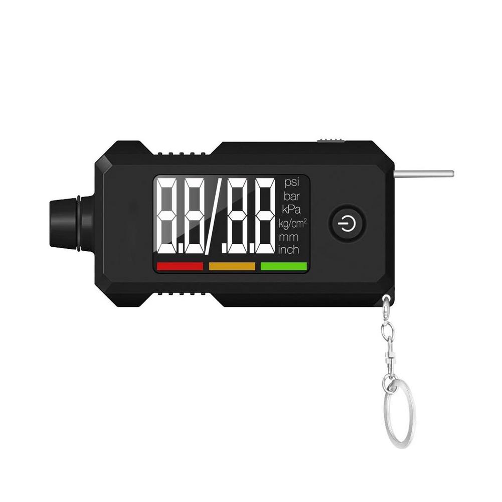 Band Manometer En Loopvlak Dieptemeter 2-In-1 Digitale Bandenspanningsmeter Met Sleutelhanger Voor Auto 'S, suv, Vrachtwagens En Meest Voertuigen: Default Title