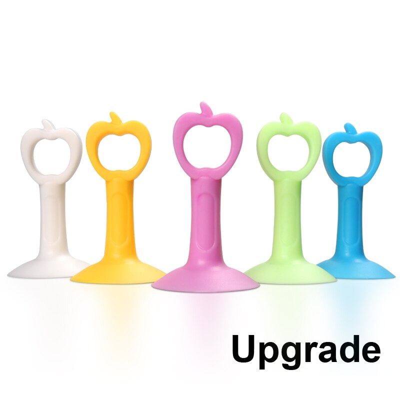 5PCS Soft Rubber Pad Doorknob Protect Wall Self Adhesive Silica Gel Door Stopper Anti-Collision Handle Fender Mute Cute Color: Upgrade  L Size / Orange