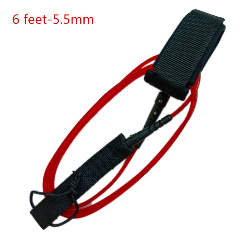 SRFDA surfboard leash 6feet5.5mm Double swviels straight leash with Polyurethane TPU Nylon Stainless steel surf leash