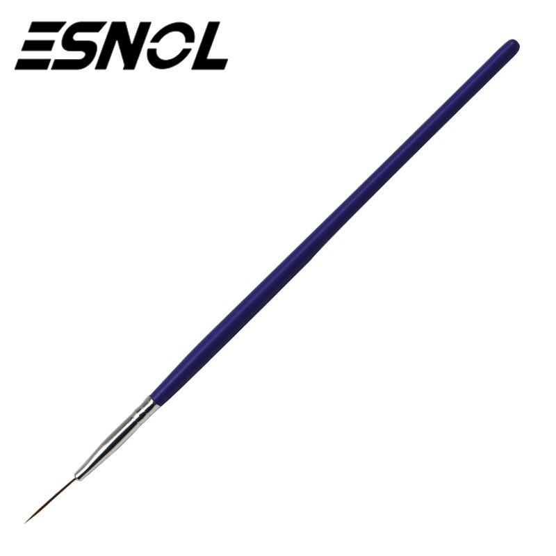 Esnol langt hår negle liner tegning maleri pensel ultra-tynd linje pen træhåndtag nail art værktøj negle diy udstyr: 04