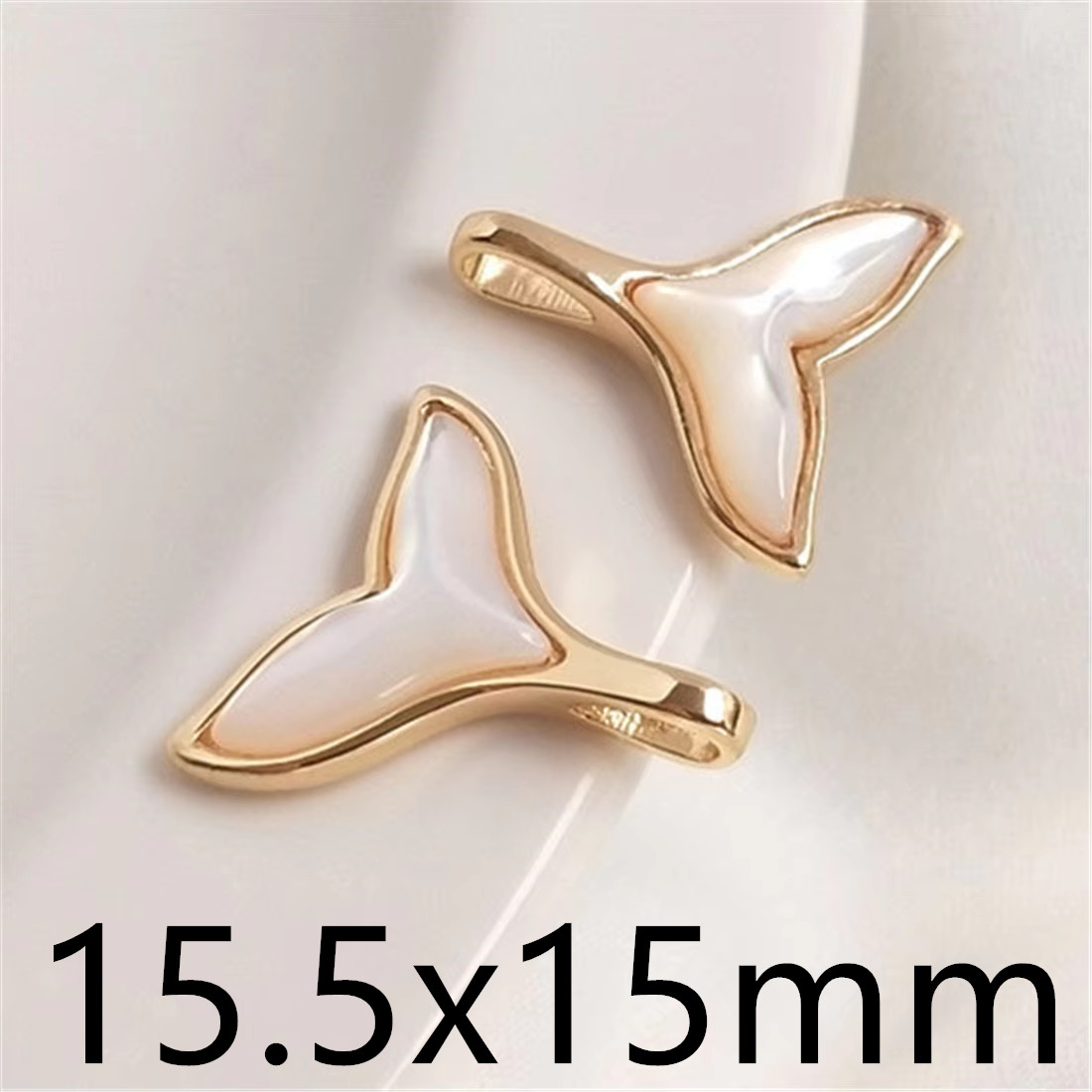 14K Vergulde Walvis Zeemeermin Staart Hanger Diy Hand Armband Sleutelbeen Ketting Oorbellen Hanger Accessoires: Champagne goud