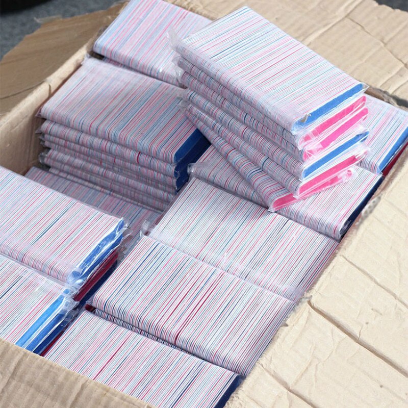 100Pcs Disposable Nail File Nail Buffer Lima Lime Aongle Nail Care Filer Emery Board EVA Toe Pedicure Manicure Tools