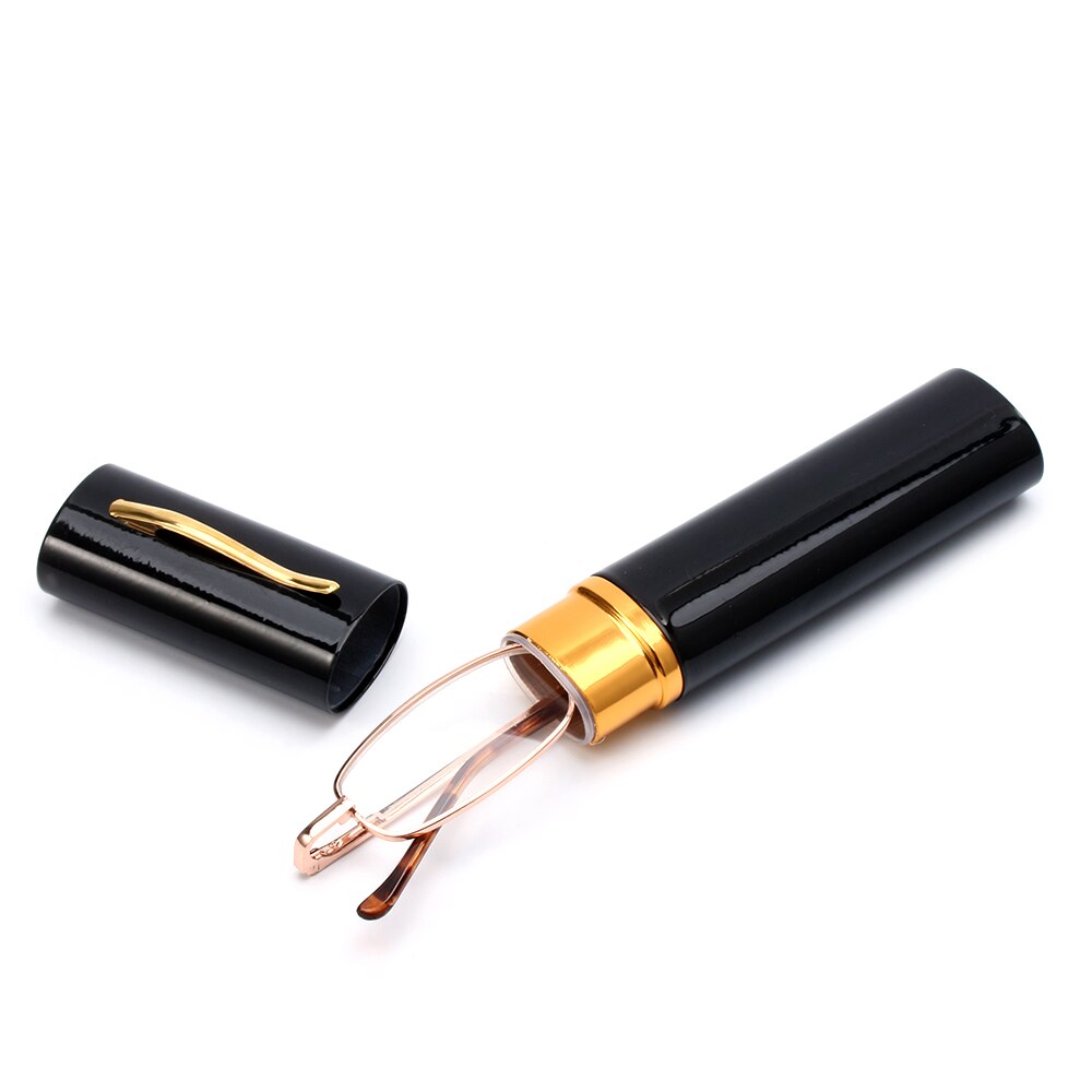 Mini draagbare leesbril met pennenkoker kleine compacte presbyopische bril veerscharnier bril oogzorg  +1.00 ~ +4.00