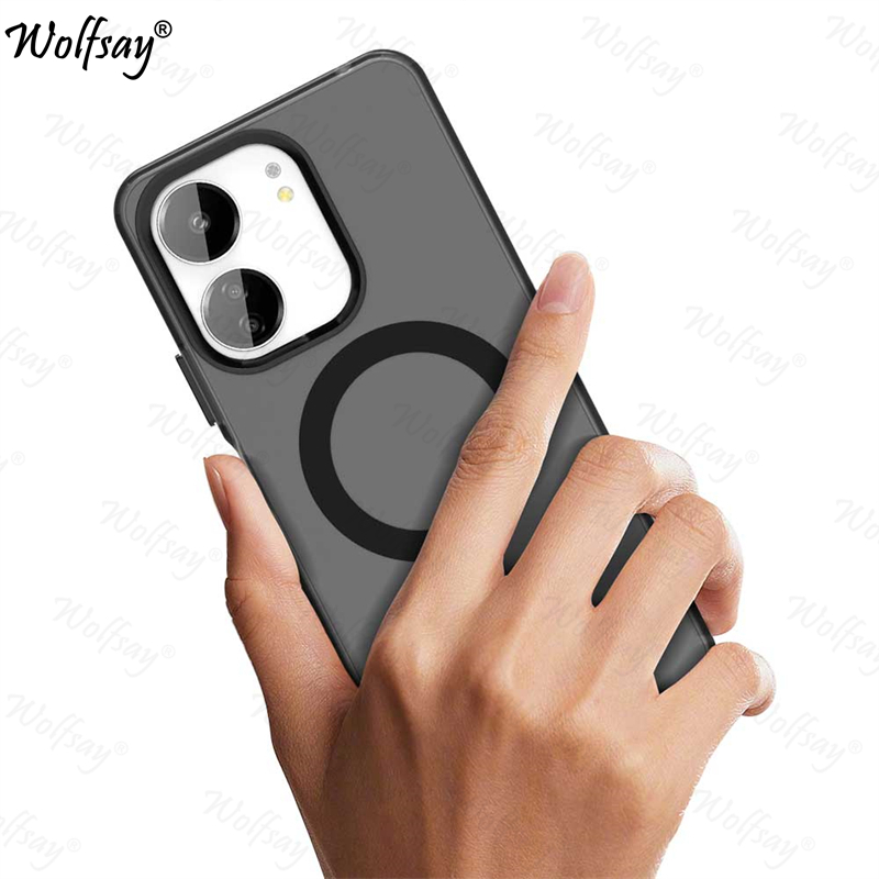 Carcasă transparentă pentru xiaomi redmi 13c, carcasă redmi 13c cu adsorbție magnetică, încărcare wireless, husă spate pentru redmi 13c, carcasă de 6.74 inch