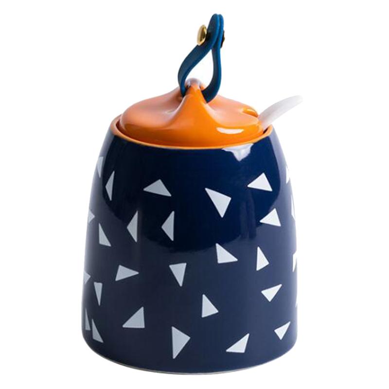 Butelki z przyprawami ceramiczne kreatywne butelki robić przechowywania soli pojemniki robić przechowywania przypraw robić kuchni domowej: niebieski