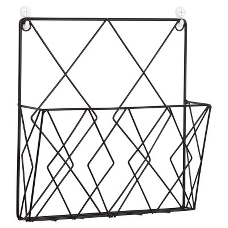 Iron Simple Press Newspaper Sundries Storage Basket Wall Decoration Shelf Rack
