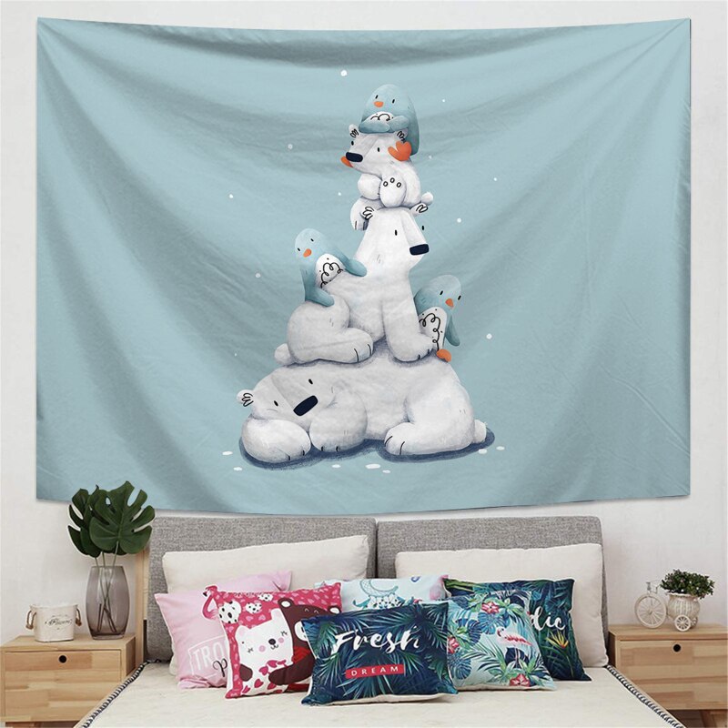 Fuwatacchi – tenture murale imprimée feuilles de palmier, tenture vent, tente de Camping, matelas de voyage, couvertures de couchage,: 95x73cm / TPPT00020004