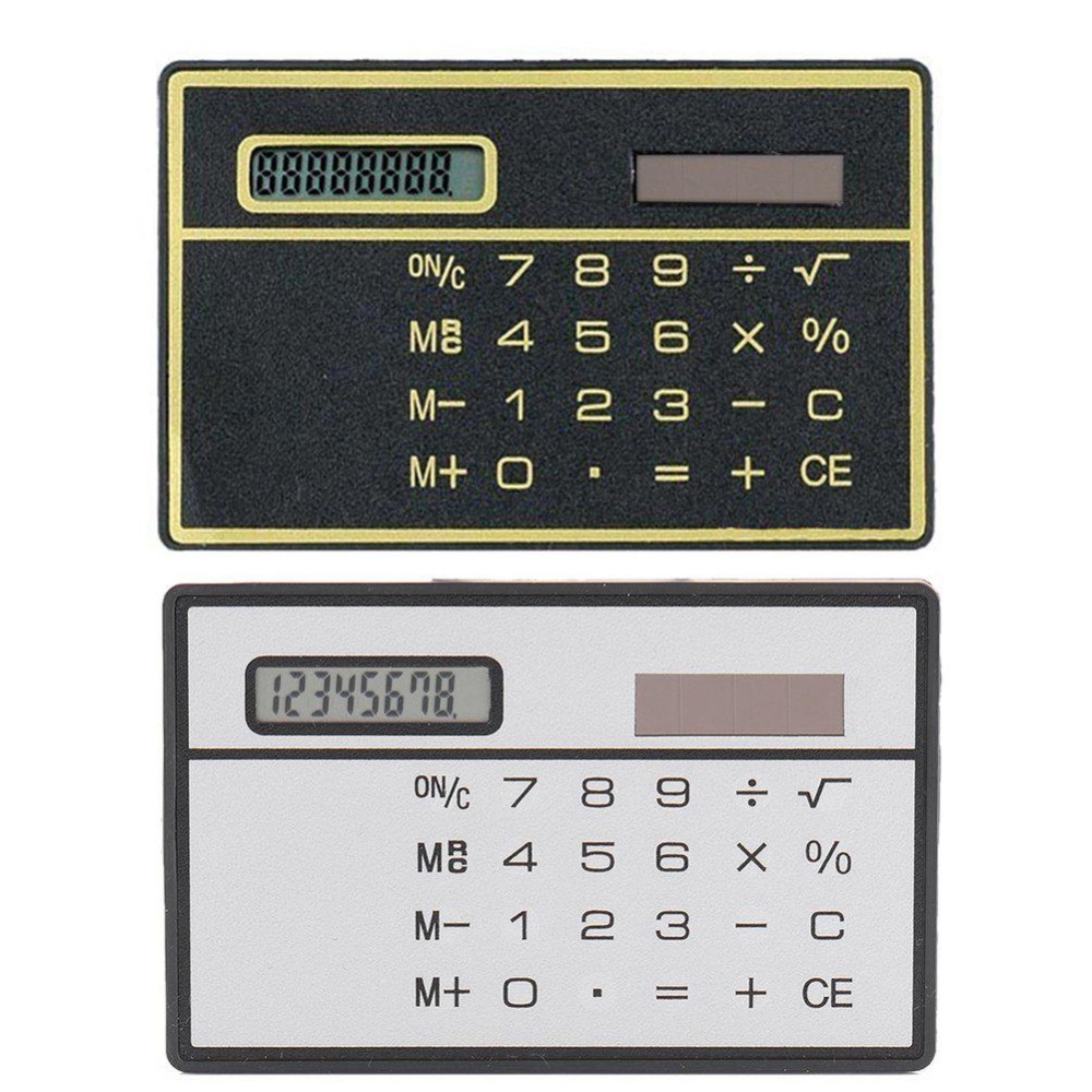 Ultra Slim Portable Solar Powered Digit Calculator Credit Card Cheap Durable Solar Power Pocket Calculator Small Travel Compact