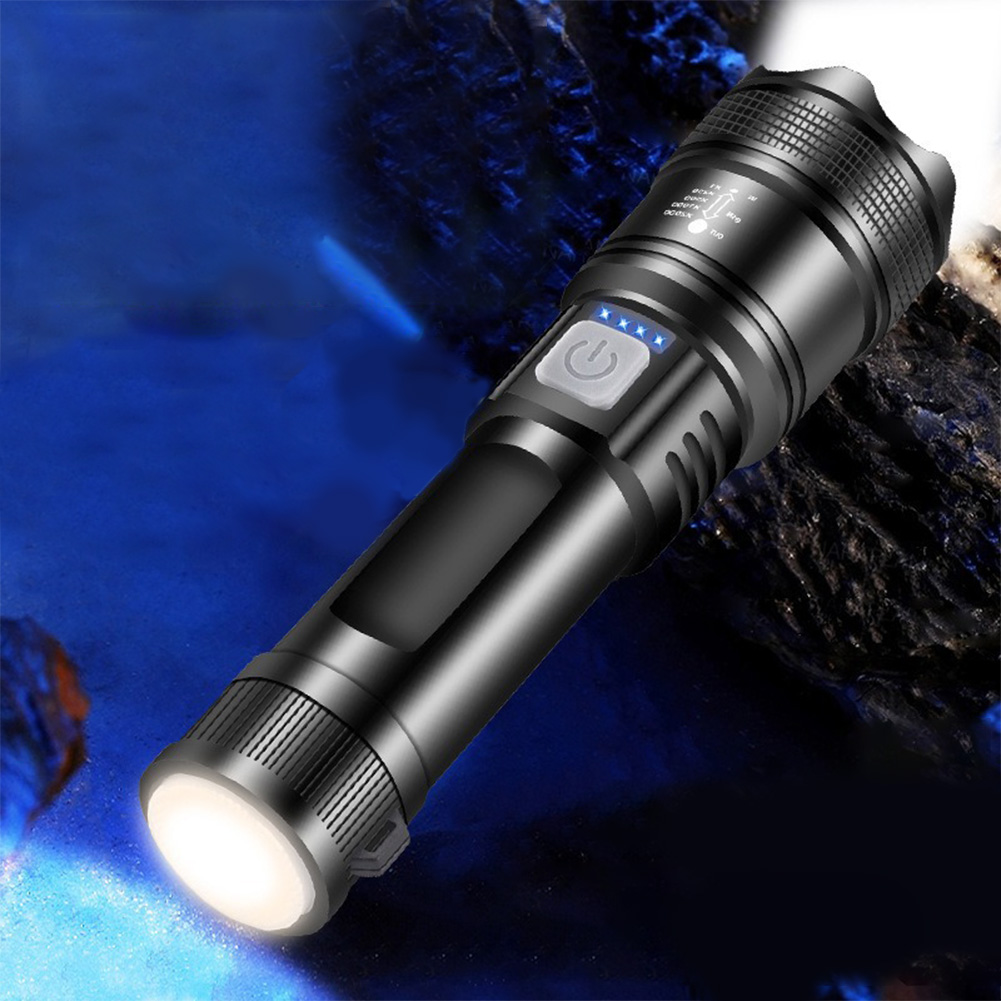 Xhp 50 håndholdt led-lommelygte 2500 mah kraftfuld led-lommelygte 300lm super klare lommelygter mobil powerbank til camping vandreture