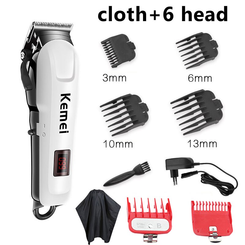 Kemei tondeuse à cheveux tondeuse professionnelle pour hommes barbe coupe-cheveux électrique machine de coupe de cheveux coupe de cheveux sans fil filaire 5