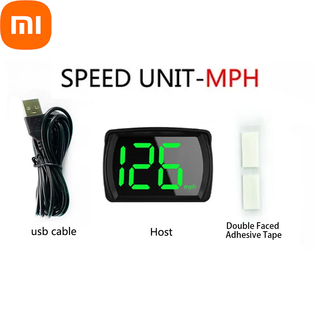 Xiaomi X2 GPS HUD pantalla frontal de velocidad del coche velocímetro Digital fuente grande accesorios KMH GPS + Beidou Chipsets duales para todos los coches: Rojo