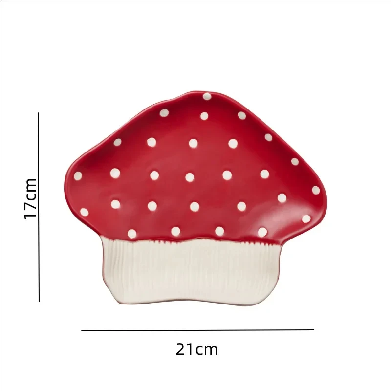 Conjunto completo de utensílios de mesa cogumelo fofo Prato de copo de cerâmica Tigela de sopa Par com colher copo de leite Louça infantil Utensílios para cozinha: Cáqui escuro
