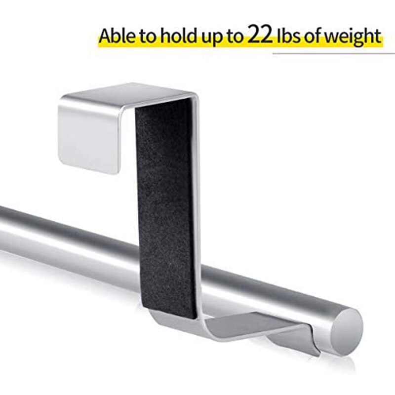 Stainless Steel Over Door Towel Rack Bar Holders for Universal Fit on Cabinet Cupboard Doors Pack of 2
