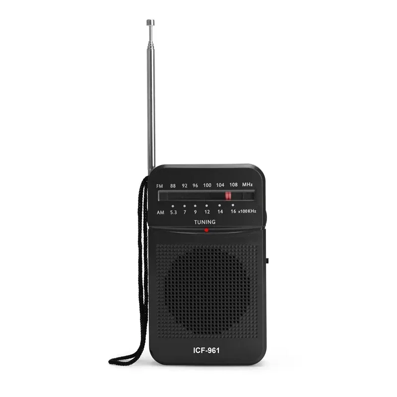 AM FM Pocket Radio,2 x AA Battery Operated Transistor Radio with Loudspeaker, Headphone Jack, Radio for Indoor, Outdoor Use: black
