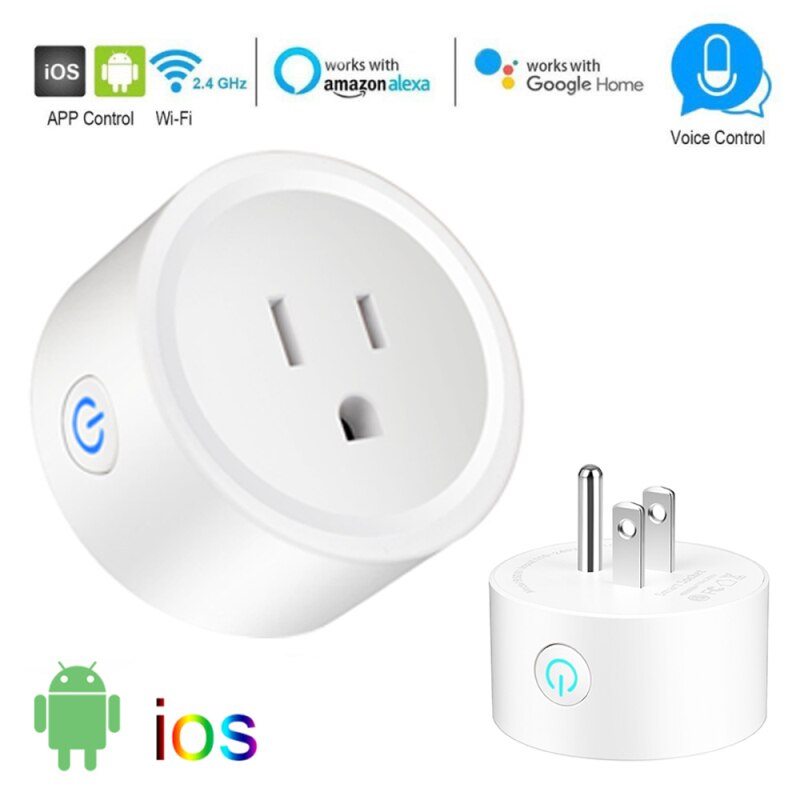 10A/16A U.S. Wi-Fi Smart Socket Power Plug Socket Remote Control Power Monitor Compatible with Amazmart Home and Alexa/Google