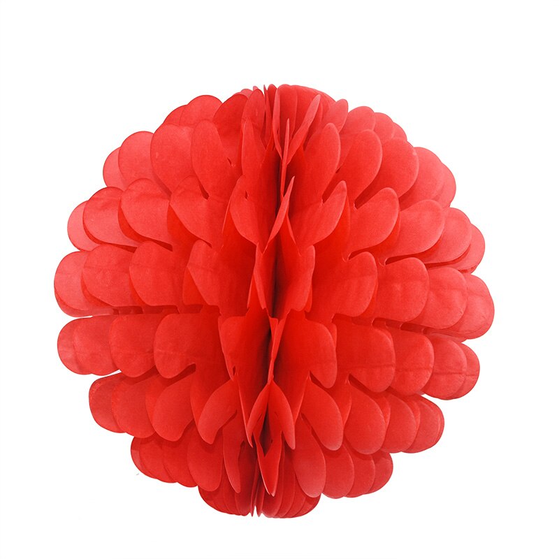 1 pc 20/25 cm Papier Bommel Blume Ball Heimat Hochzeit Dekoration Baby Dusche Geburtstag Partei Liefert Dekorative Papier pom Poms: rot / 25cm