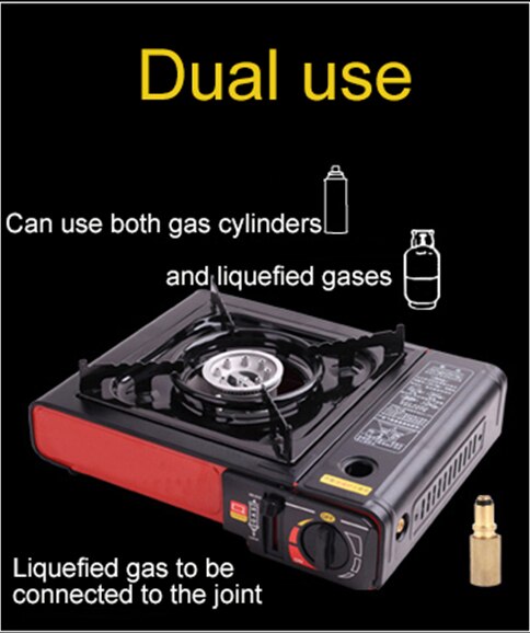 Outdoor Cassette Barbecue Grill Camping Picnic Gas Heating Stove Oven Furnace BBQ Burner For Non-Stick Roasting Plate Pan: Dual use