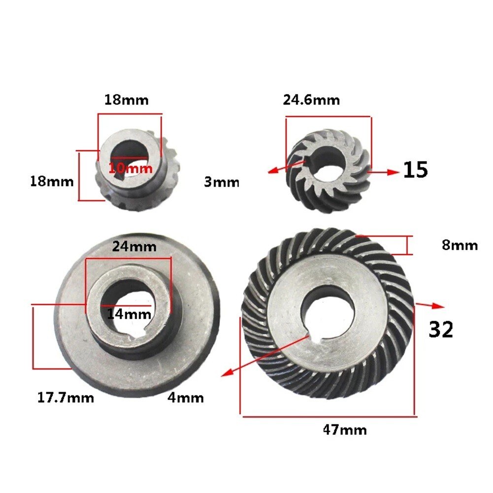 2 Pieces Replacement Spiral Bevel Gear Set For 125/150 Angle Grinder Accessories Angle Grinder Gear For 125 150 Bevel Gear