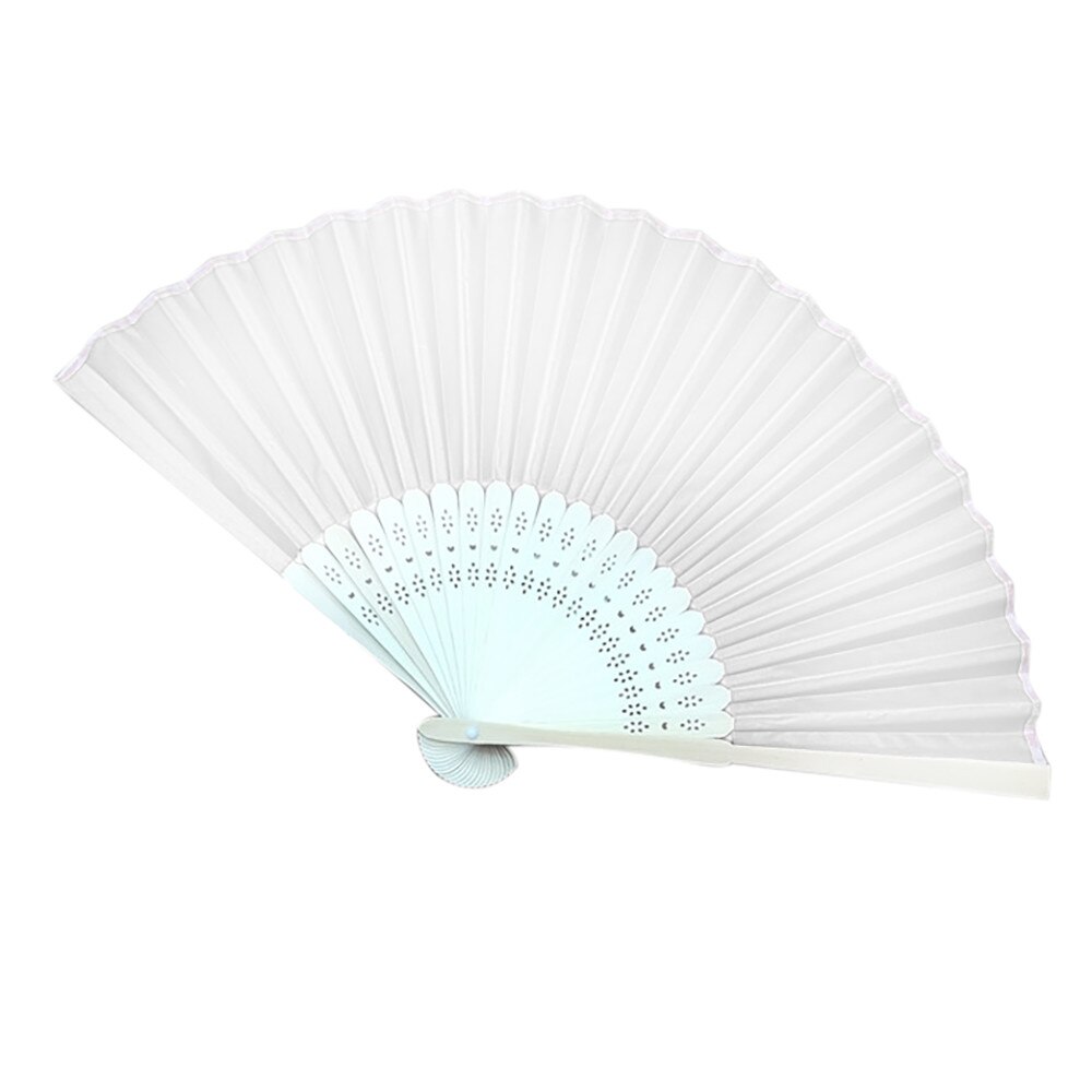 1 Pcs Folding Fan Effen Kleur Chinese Stijl Hand Held Fan Bamboe Zijde Vouwen Fan Party Wedding Decor Ambachten Zomer fans: 4