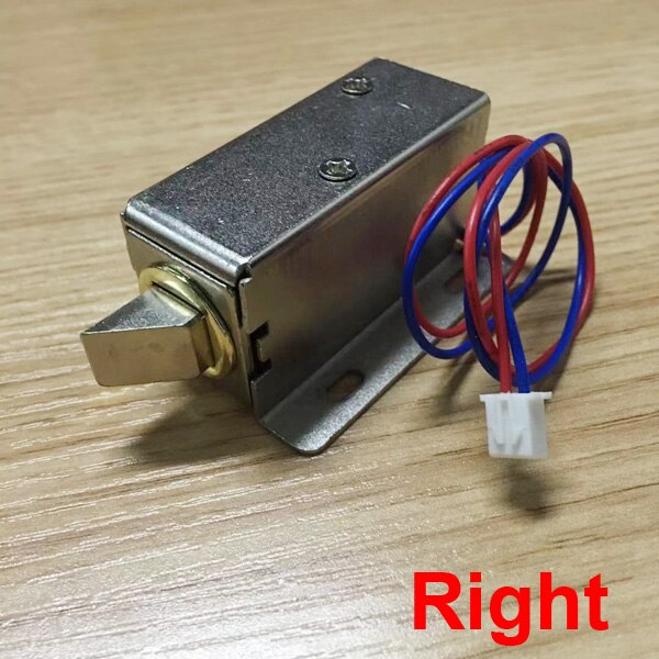 Elektronisk dørlås lås dørlåge  dc 12v 0.4a frigørelsesenhed magnetventil adgangskontrollås mini-skabe elektronisk lås: 12v 0.4a til højre