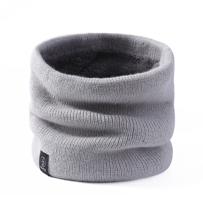 Female Winter Warm Scarf Solid Chunky Cable Knit cotton Snood Infinity Neck Warmer Cowl Collar Circle Scarf Women Men: Light Gray