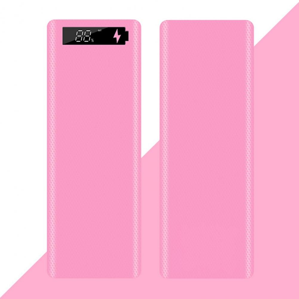 Power Bank Case Solid Color Power Bank Shell Compact Adjustable Sturdy Dual USB Ports 18650 Battery Charger DIY Case