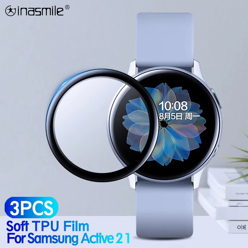 Curved Edge Screen protector For samsung galaxy active 2 40mm 44mm Soft Protective film For Galaxy active 1 (Not Tempered Glass)