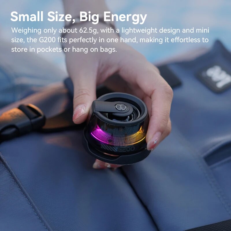 Edifier Draagbare Bluetooth-luidspreker HECATE G200 RGB-verlichting Magnetische luidspreker BT5.3 Mini-klankkast 7-uurs afspelen Telefoonhouder