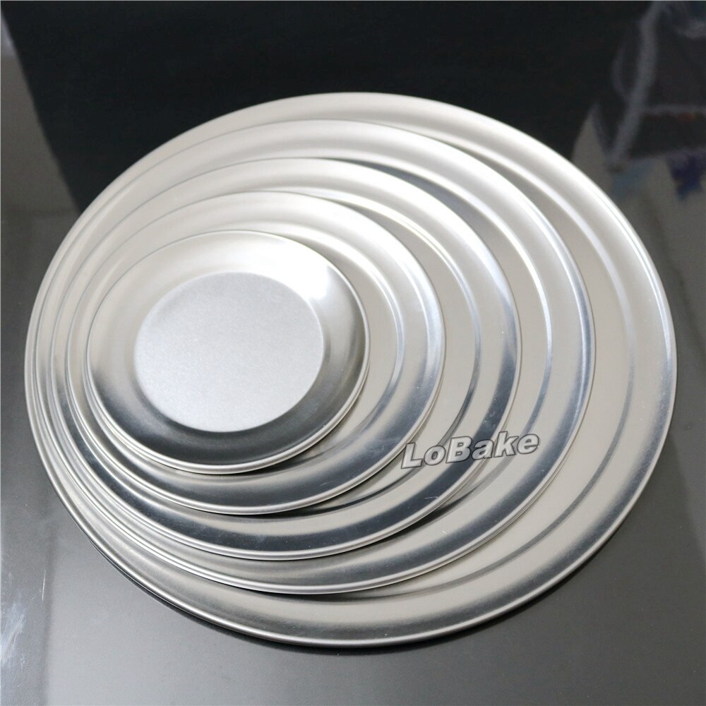 arrivals 6, 8, 10, 12, 14 inches shallow pizza pan anodic aluminium alloy cake bakery holding tray for DIY kitchen bakeware