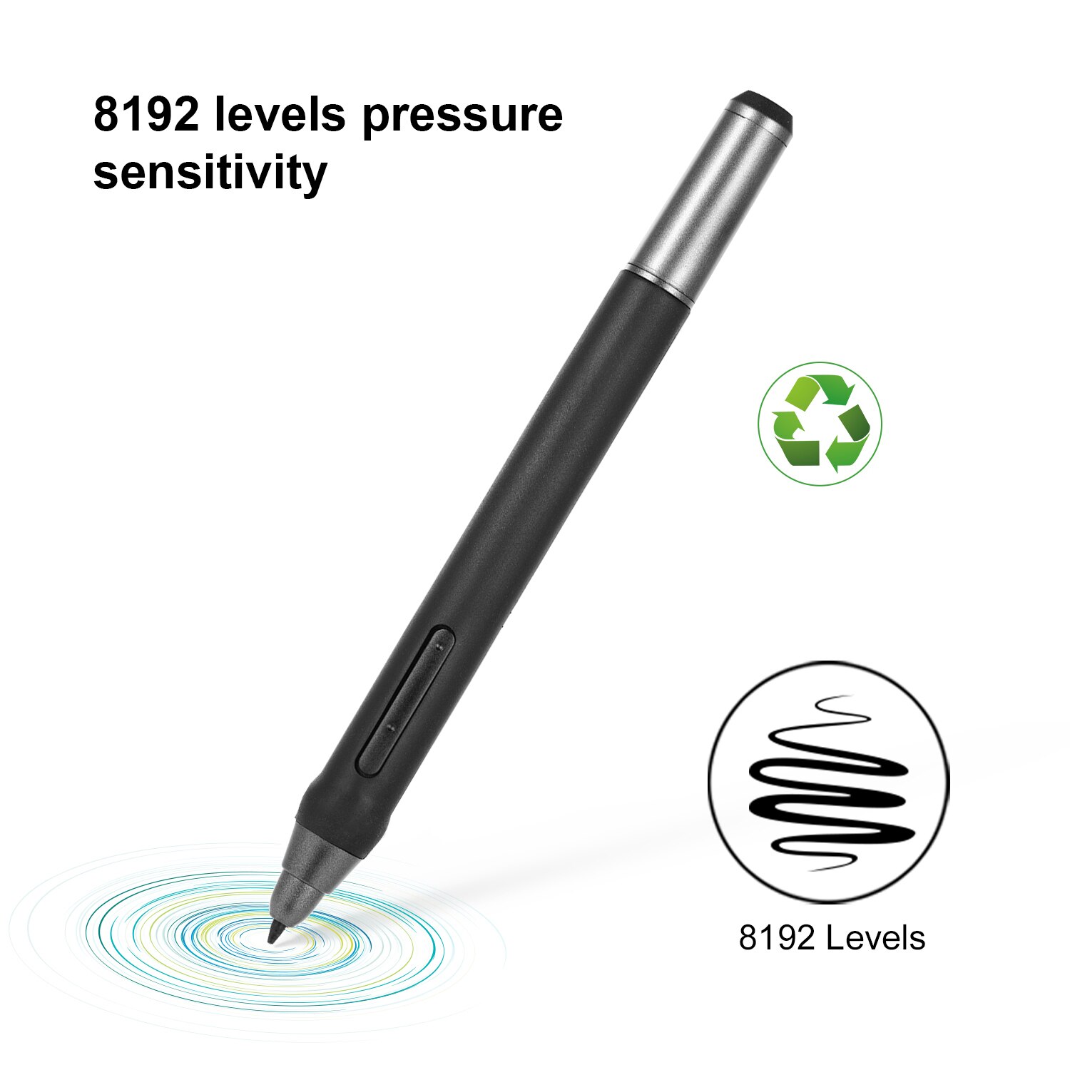 BOSTO Rechargeable Pen Digital Pen 8192 Levels Pressure Stylus Pen for BOSTO 13HD/16HD/16HDK/16HDT/22UX