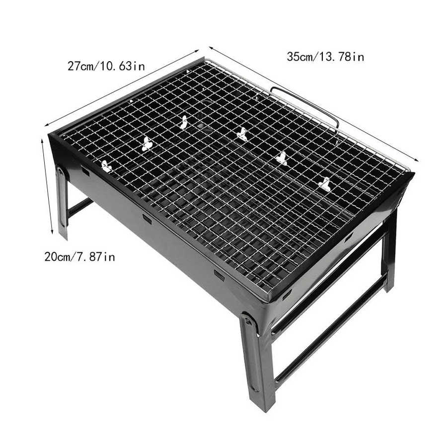 Stainless Steel Barbecue Grill Thicken Folding Charcoal BBQ Grill Tools for Outdoor Camping Hiking Picnic Kitchen Accessories