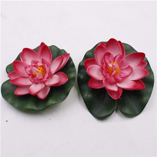 Lirio de agua de loto Artificial para decoración, tanque flotante de flores para estanque, planta, adorno de hojas para el hogar, jardín, boda, piscina, 10cm, 1 ud.: light rose