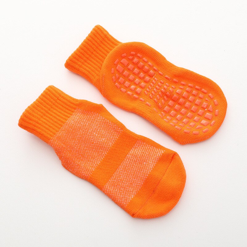 1 Pair Cotton Anit Slip Kids Sports Socks Boys Girls Short Ankle Socks 1-10 Years Old Children Warm Socks Solid Color: Orange / L