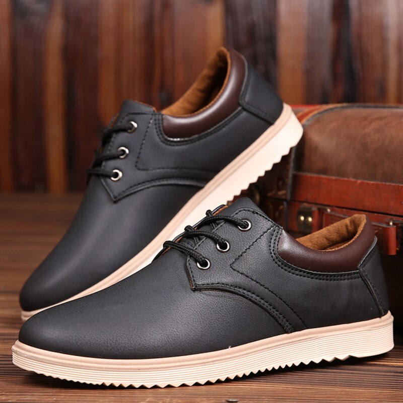 Lædersko mænds lejligheder oxfords sko mænd kausal sko snøre læder sko til mænd sneaker oxford